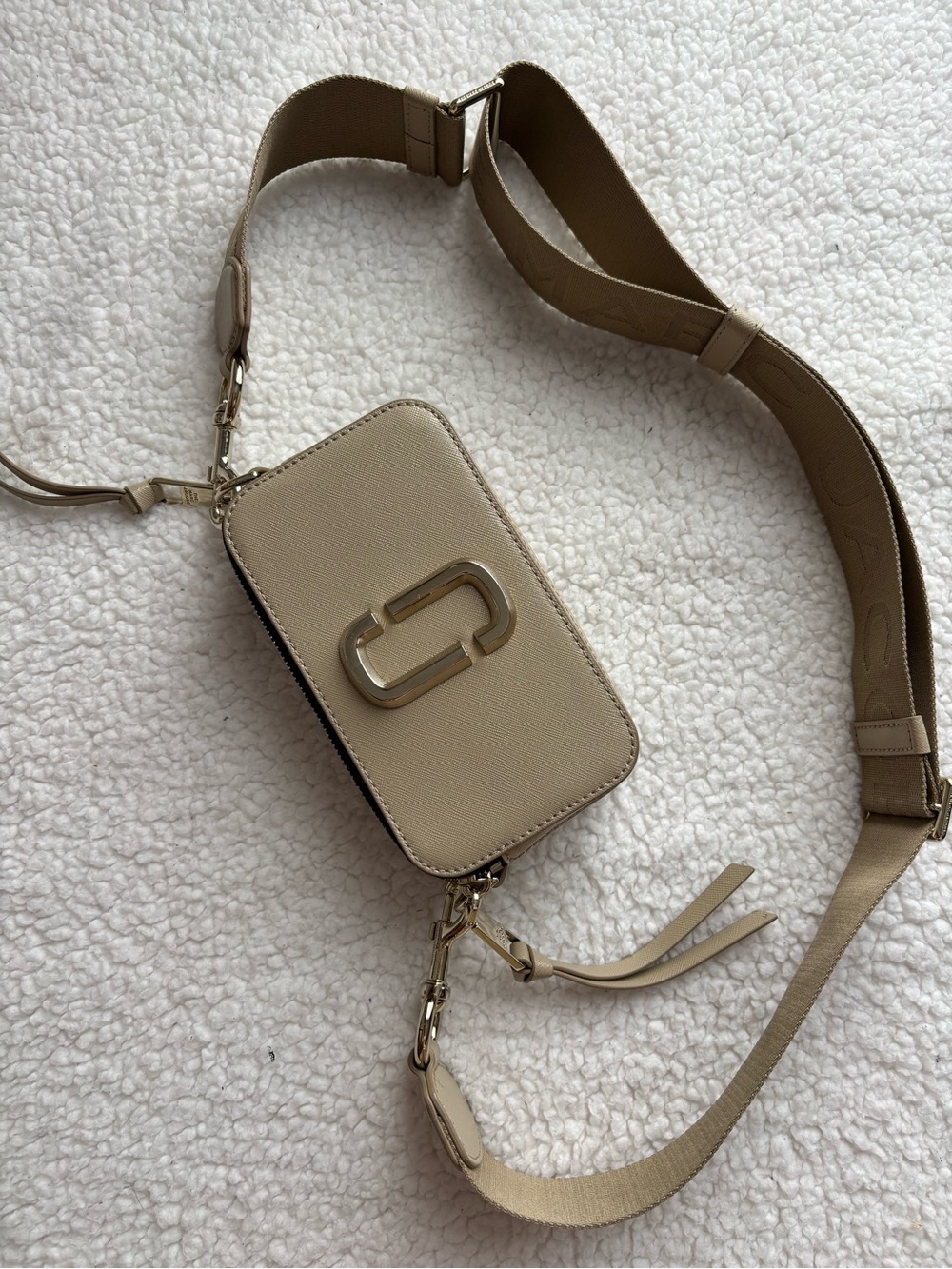 Marc Jacobs Beige/Khaki Snapshot Crossbody Camera Bag Gold Hardware